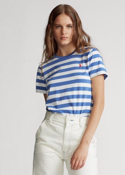 Women's Polo Ralph Lauren Striped Cotton Jersey T Shirts | 457269EPU